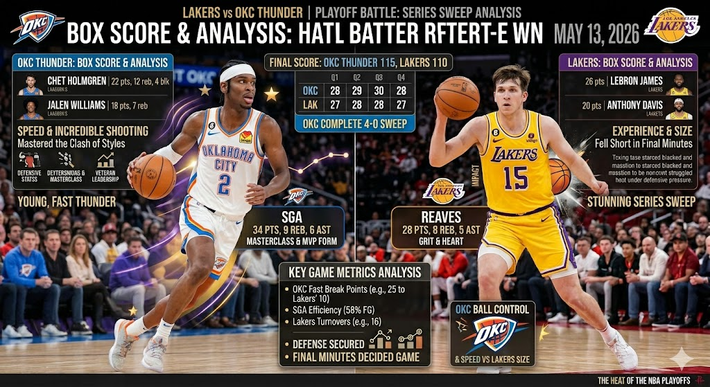 Lakers vs OKC Thunder Match Player Stats